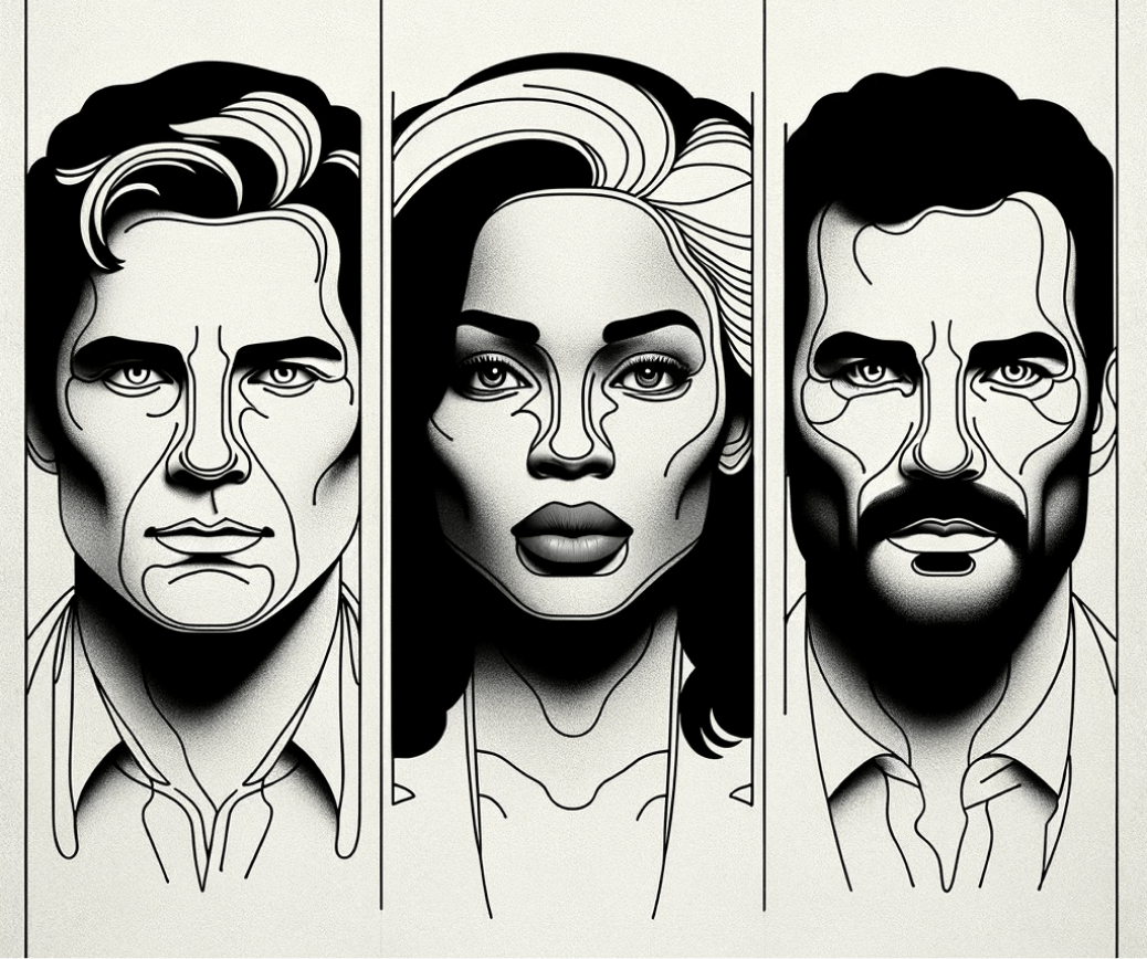 Collage of famous actors for GuessTheActor game
